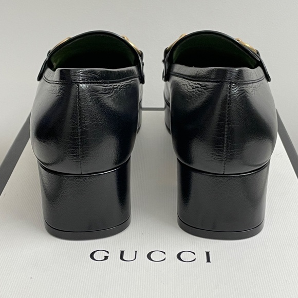 Gucci Black Platform Loafers with Gold Hardware - Picture 3 of 8